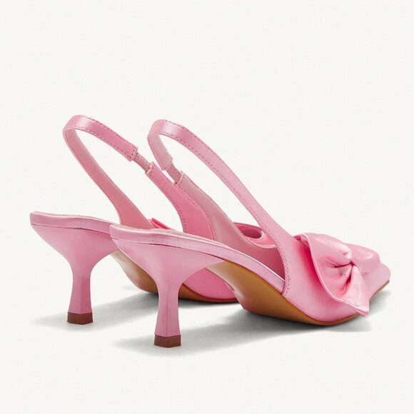 Pink Women's Elegant High Heel Pointed Toe Slingback Pumps - Picture 7 of 7